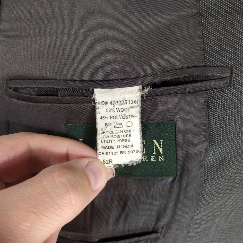 Lauren Ralph Lauren Men Gray Wool Blend‎ Suit Blazer Jacket 52R